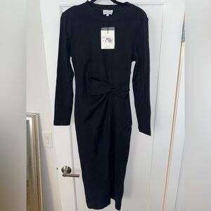 Tanya Taylor Elegant Black Long Sleeve Dress